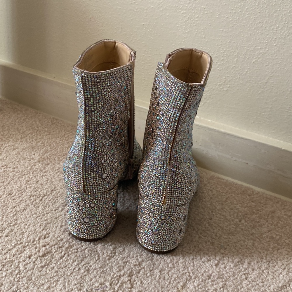 Betsey Johnson Cady Rhinestones Blinged out boots - Picture 4 of 9